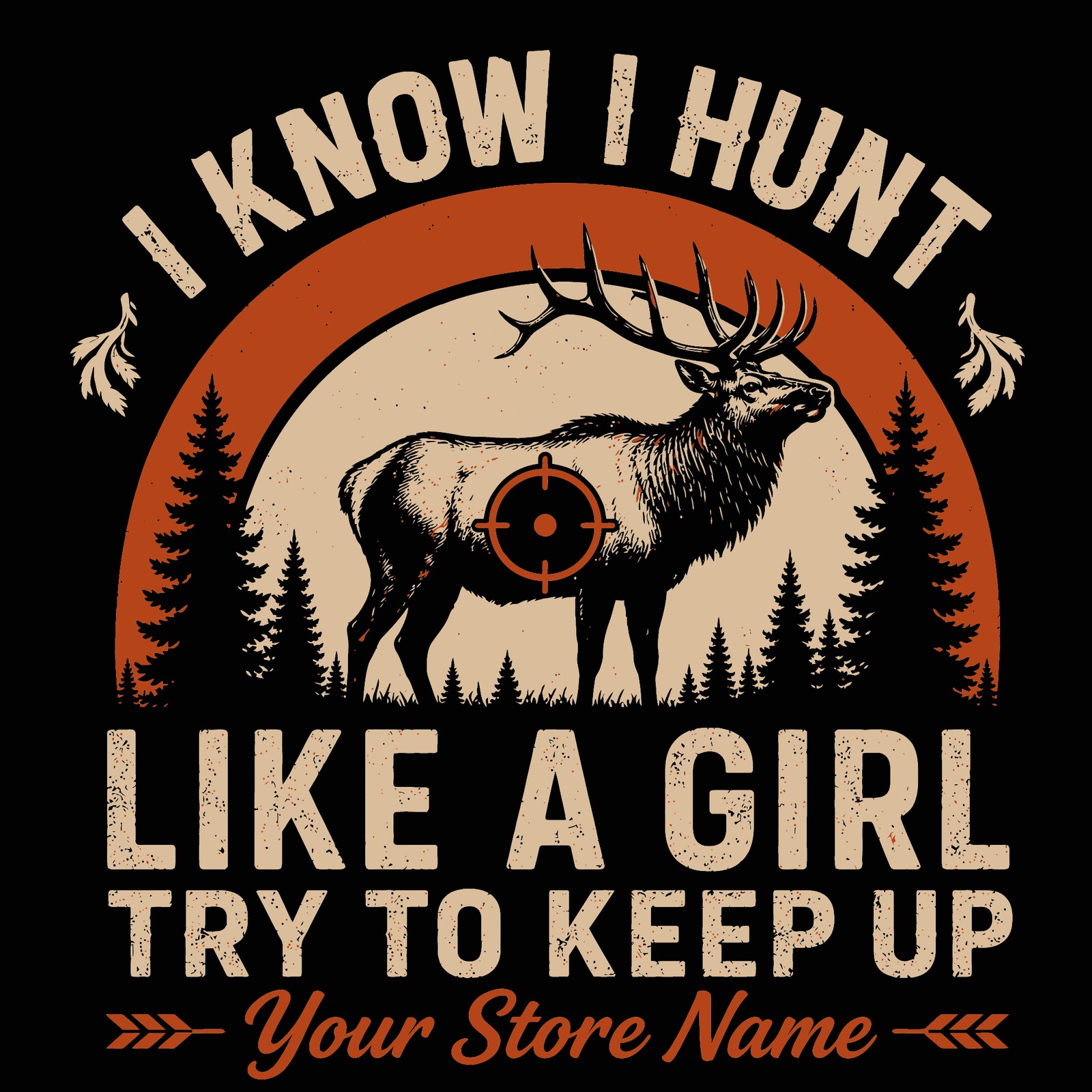 Rowan Sportswear Like a Girl - Hunting tee design