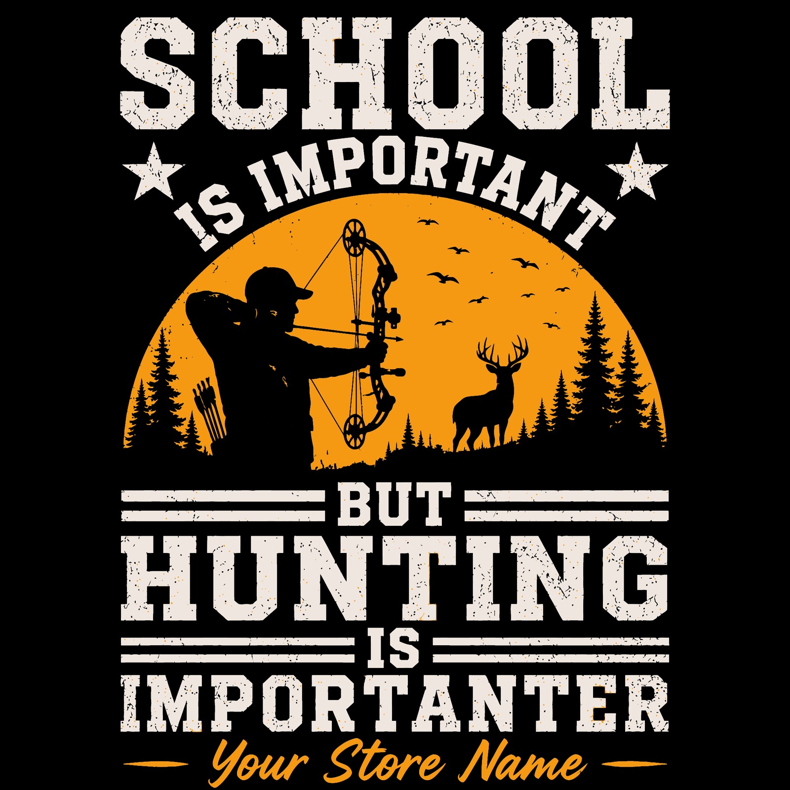 Rowan Sportswear School Is Important - Hunting tee design