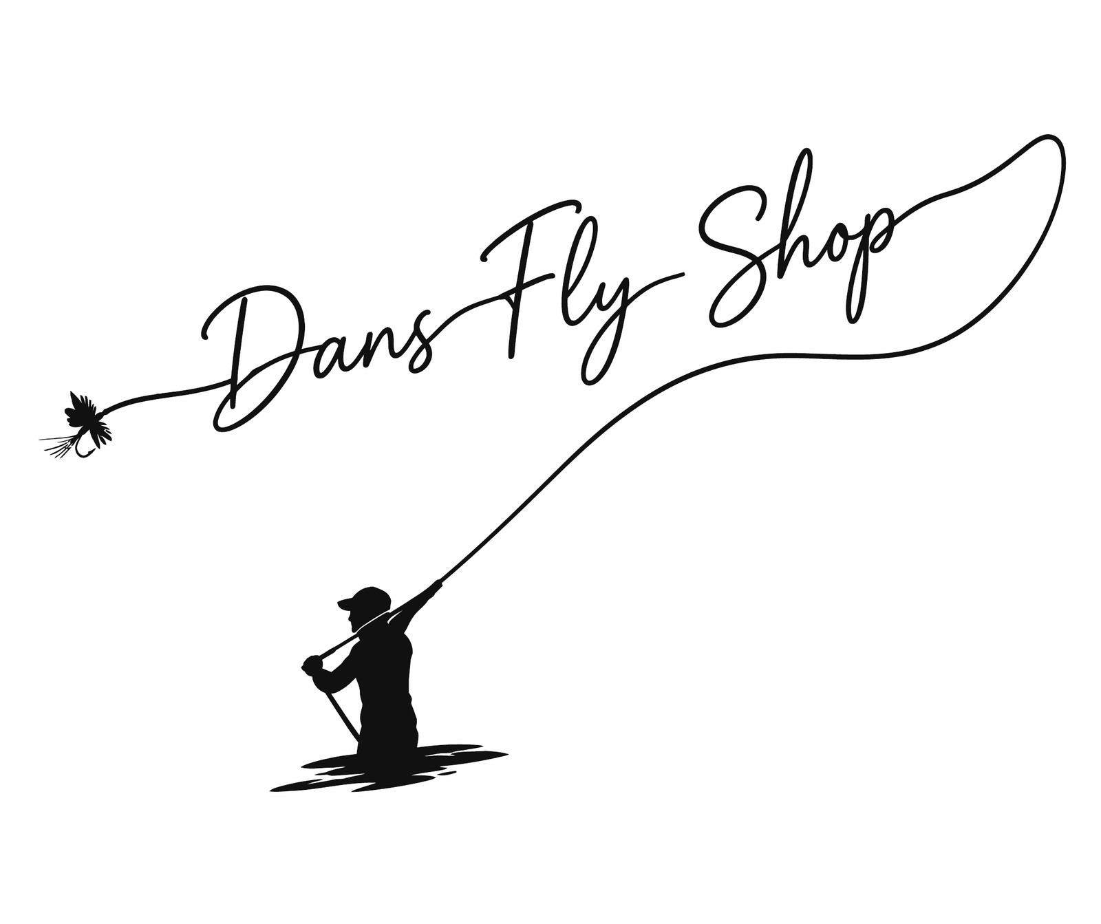 Rowan Sportswear Cursive Fly Shop tee design