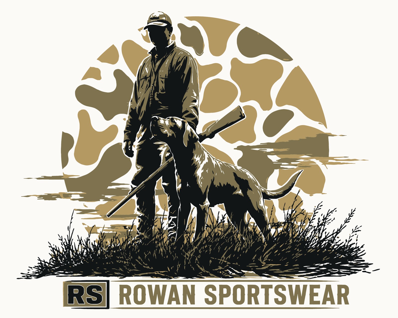 Rowan Sportswear Camo Circle tee design