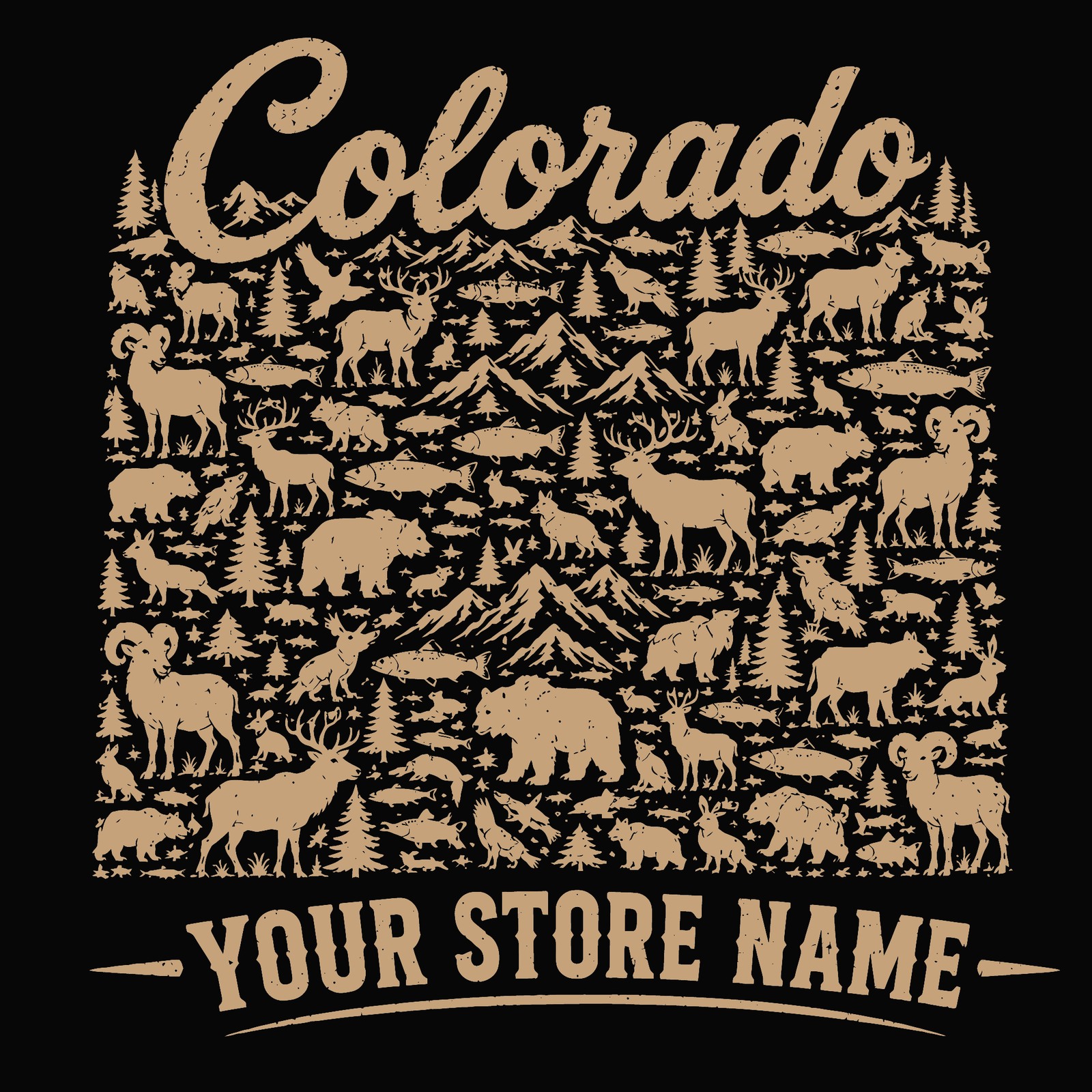 Rowan Sportswear Colorado Wildlife tee design