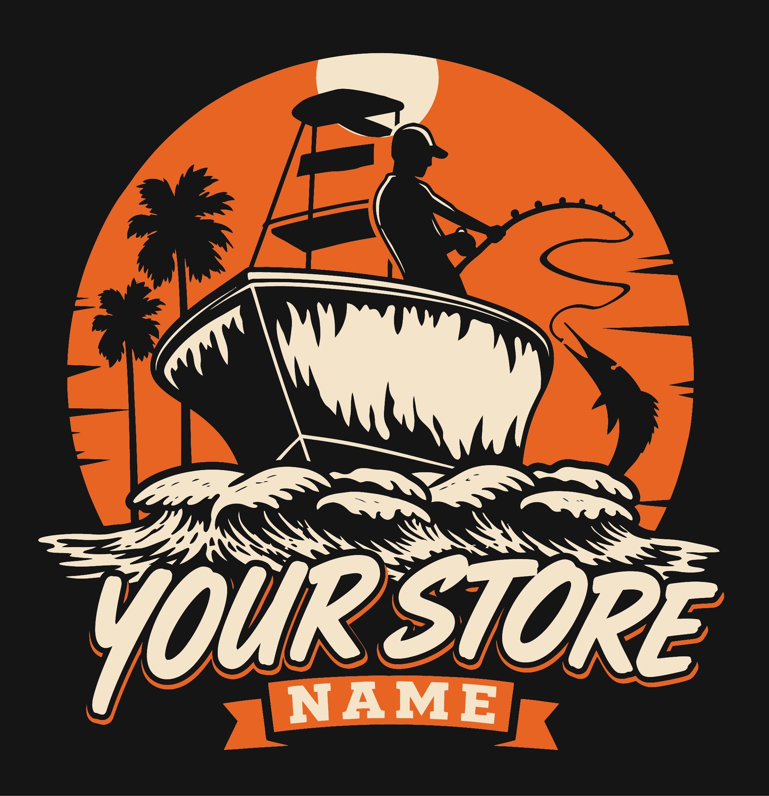 Rowan Sportswear Deep Sea Fishing tee design