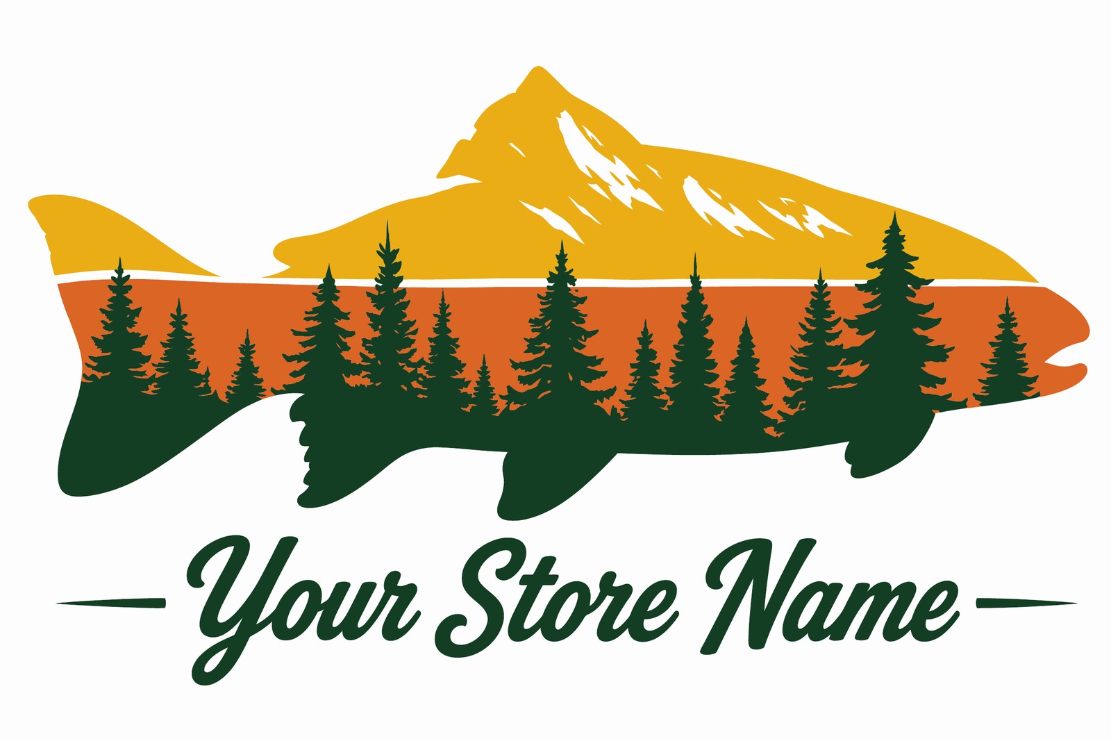Rowan Sportswear Fish Mountains tee design