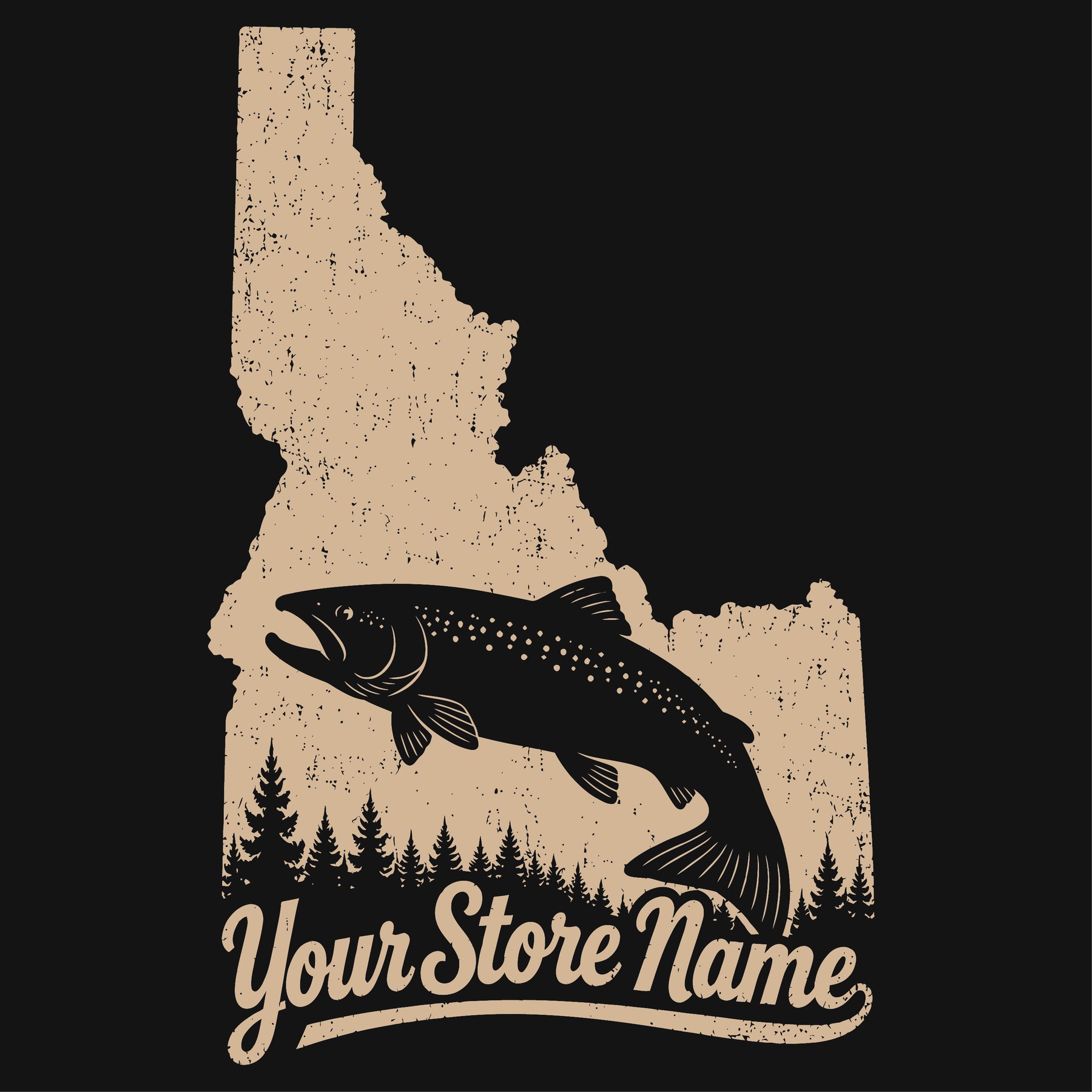 Rowan Sportswear Idaho Fish tee design