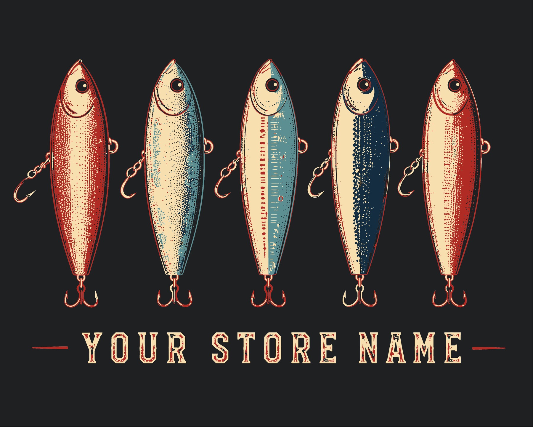 Rowan Sportswear Lures tee design