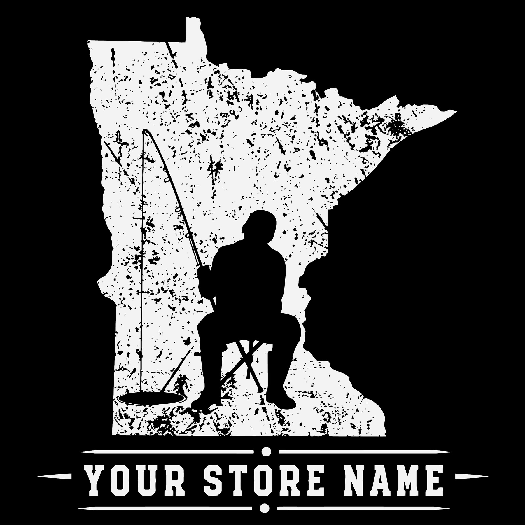 Rowan Sportswear Minnesota Ice Fishing tee design