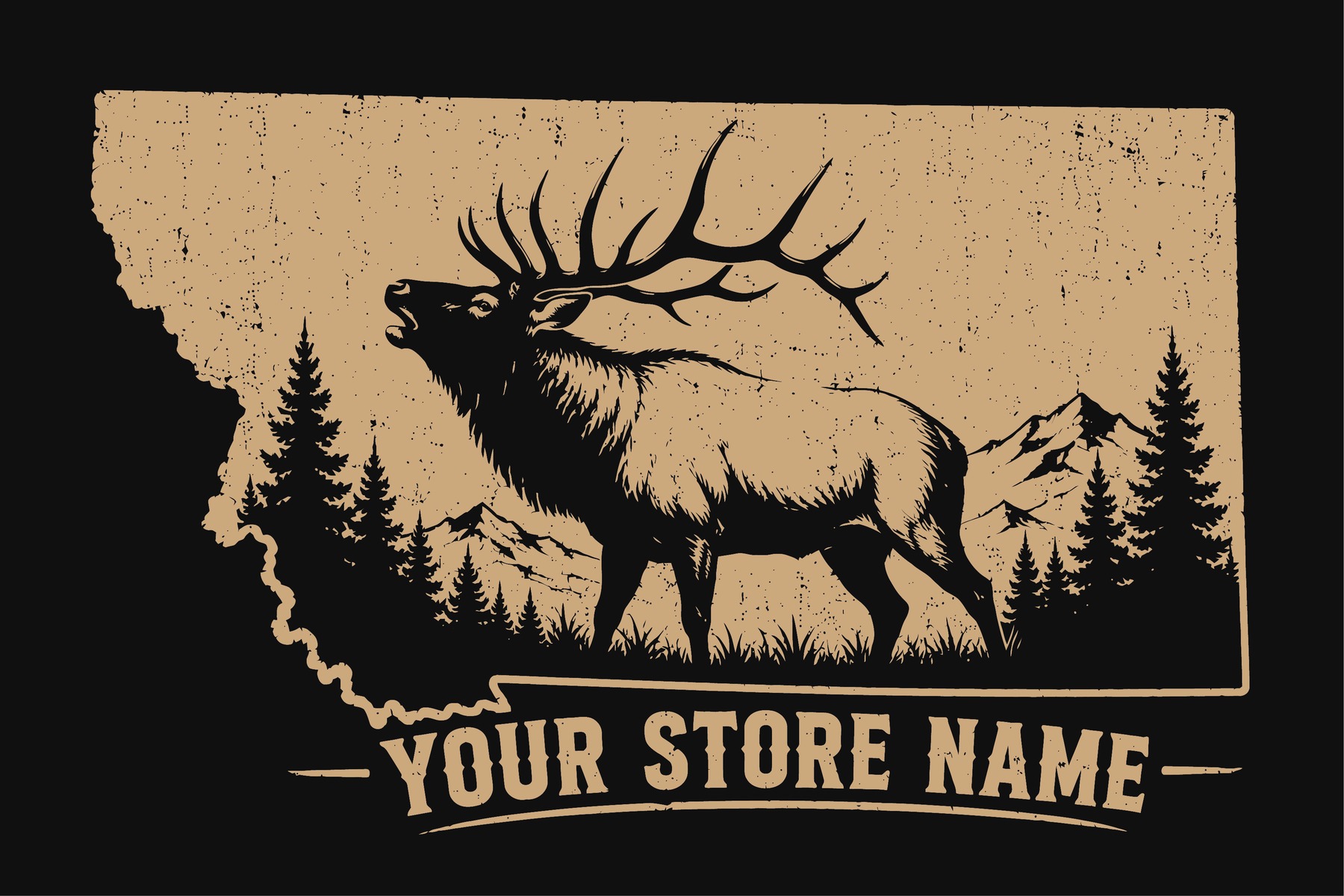Rowan Sportswear Montana Elk tee design