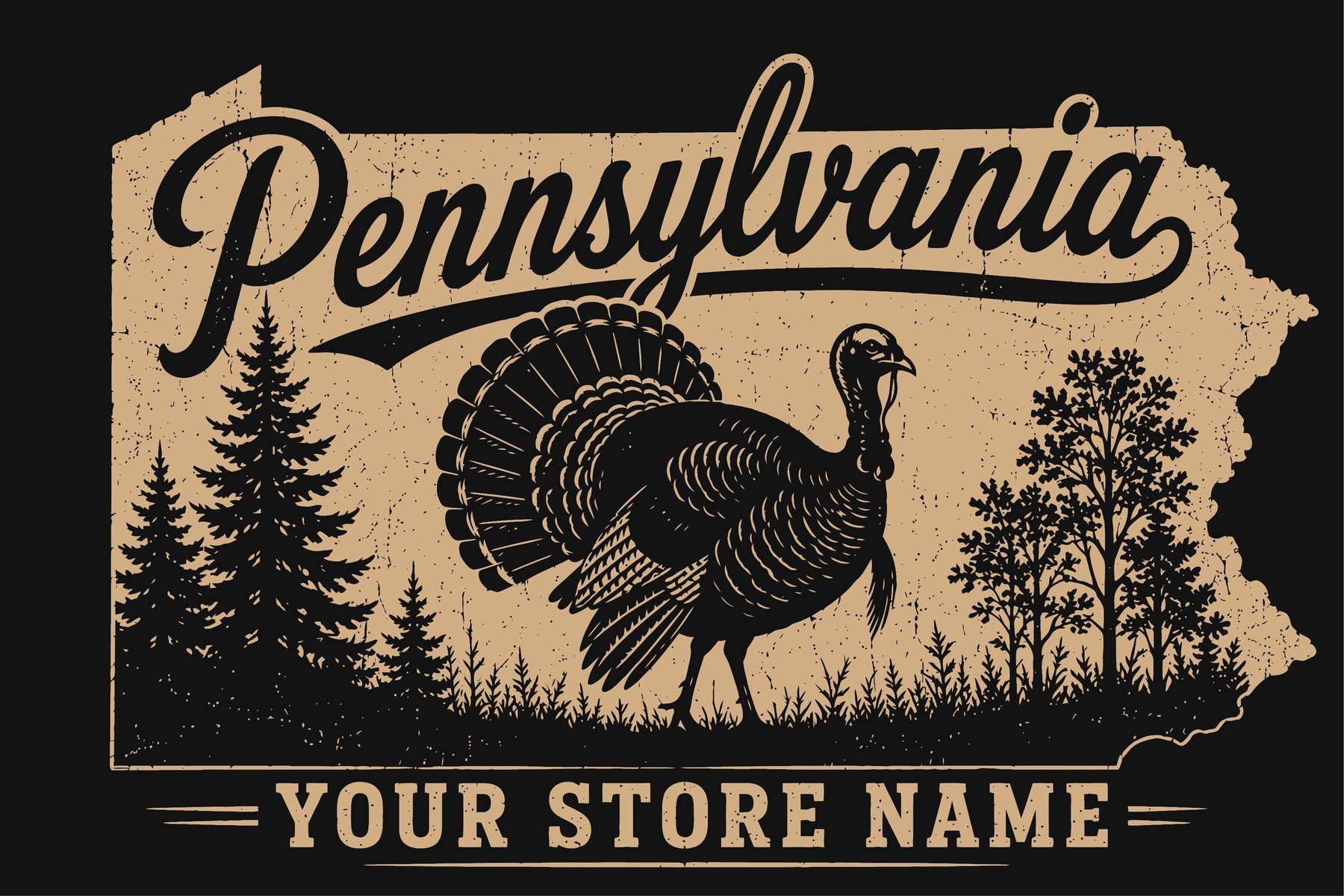 Rowan Sportswear Pennsylvania Turkey tee design