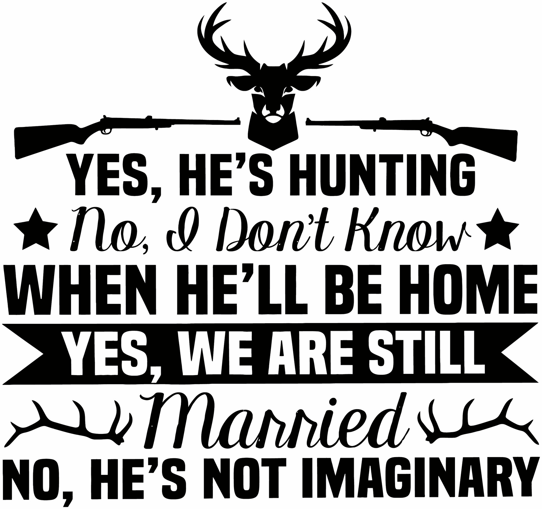 Rowan Sportswear Yes, He's Hunting tee design